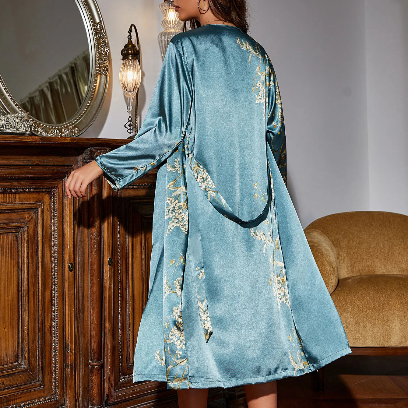 Elegant Women's Pajama Dress Set - The Ultimate Loungewear Ensemble - The Little Market Shop