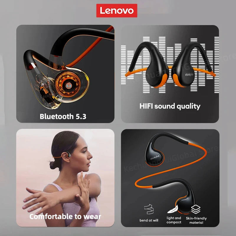 Lenovo X7 bone conduction headphone with Bluetooth 5.3 and open-ear design