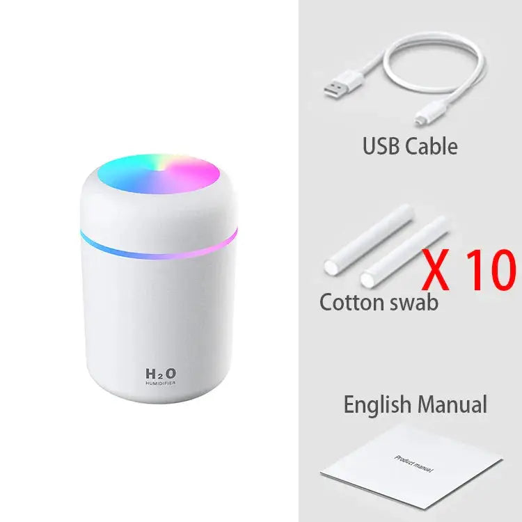 300ml Portable Mini USB Aroma Diffuser - Ideal for Bedroom, Home, Car & Office Atmosphere Enhancement! - The Little Market Shop