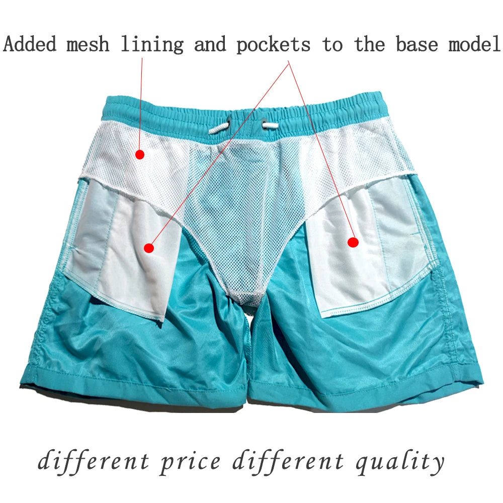 Quick-Dry Men's Swim Trunks with Drawstring Waist and Pockets - The Little Market Shop