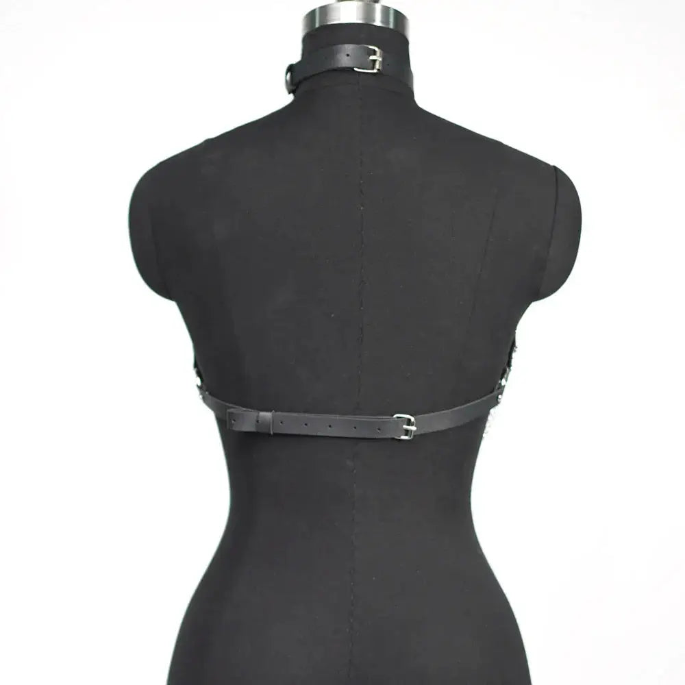 Women Sexy Chain Harness Belt Bra Leather Masks Body Chest Harness Corset Bondage Leather Lingerie Gothic Fetish Clothing - The Little Market Shop