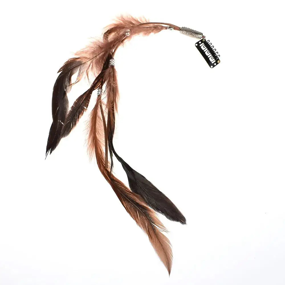 Boho Elegance Unleashed: Embrace Festival Vibes with our Bohemian Feather Hairband - The Little Market Shop