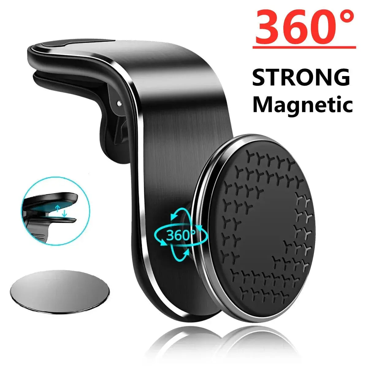 Secure Your Phone on the Go with our Magnetic Car Phone Holder Stand for Air Vent iPhone Samsung Xiaomi - The Little Market Shop