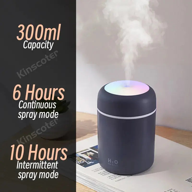 300ml Portable Mini USB Aroma Diffuser - Ideal for Bedroom, Home, Car & Office Atmosphere Enhancement! - The Little Market Shop