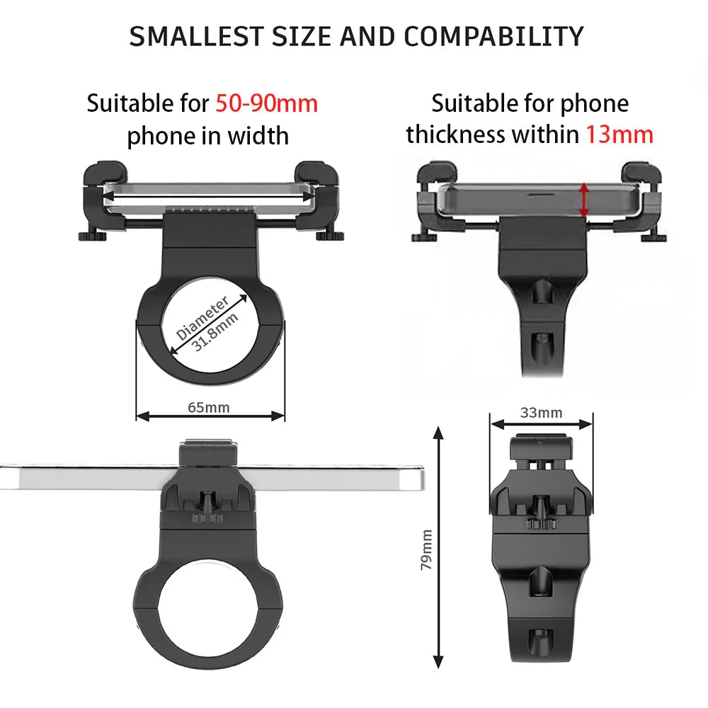 360° Rotatable Bike Phone Holder for MTB - Secure Mobile Mount 31.8mm - The Little Market Shop