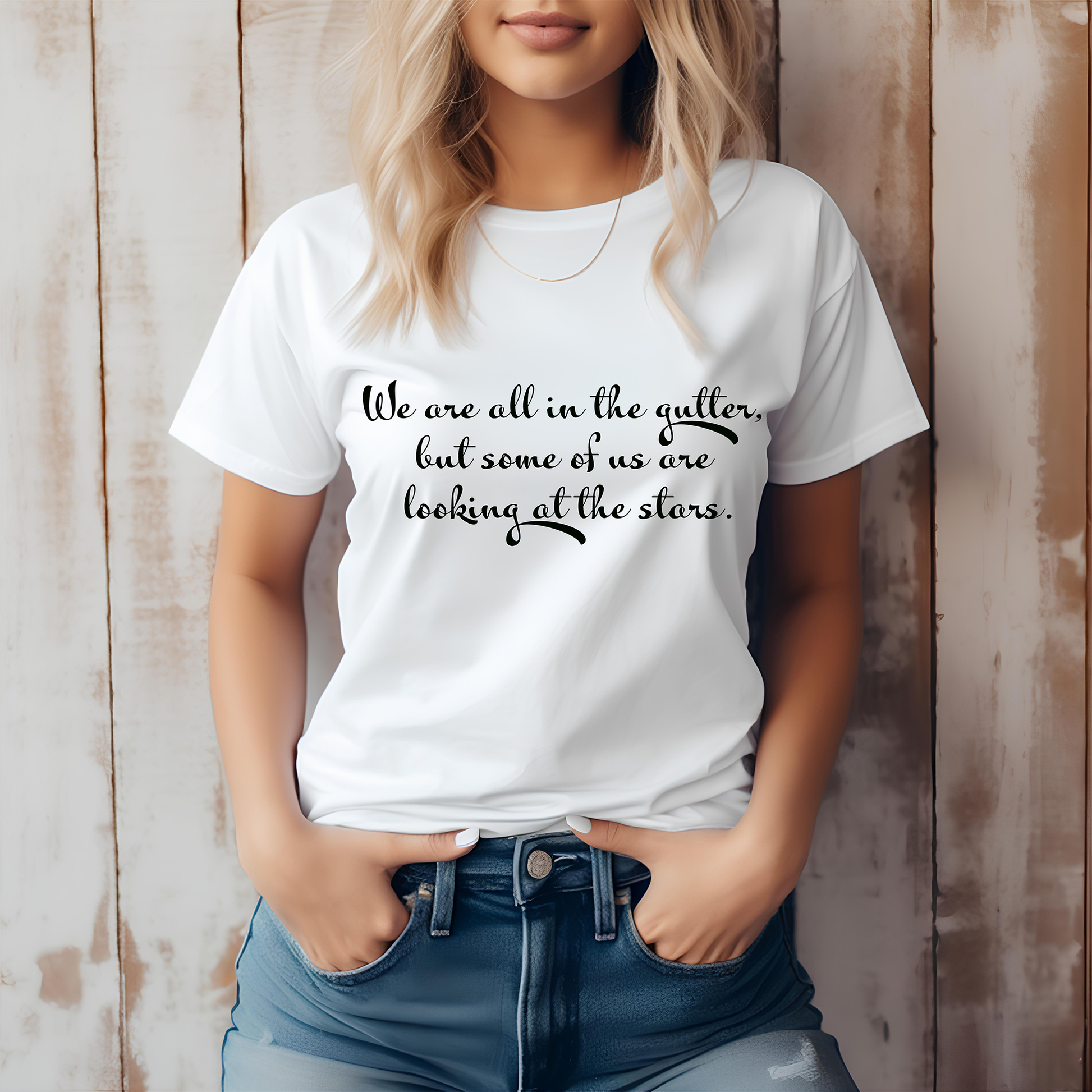We are all in the gutter , but some of us are looking at the stars Women's Relaxed T-Shirt - The Little Market Shop