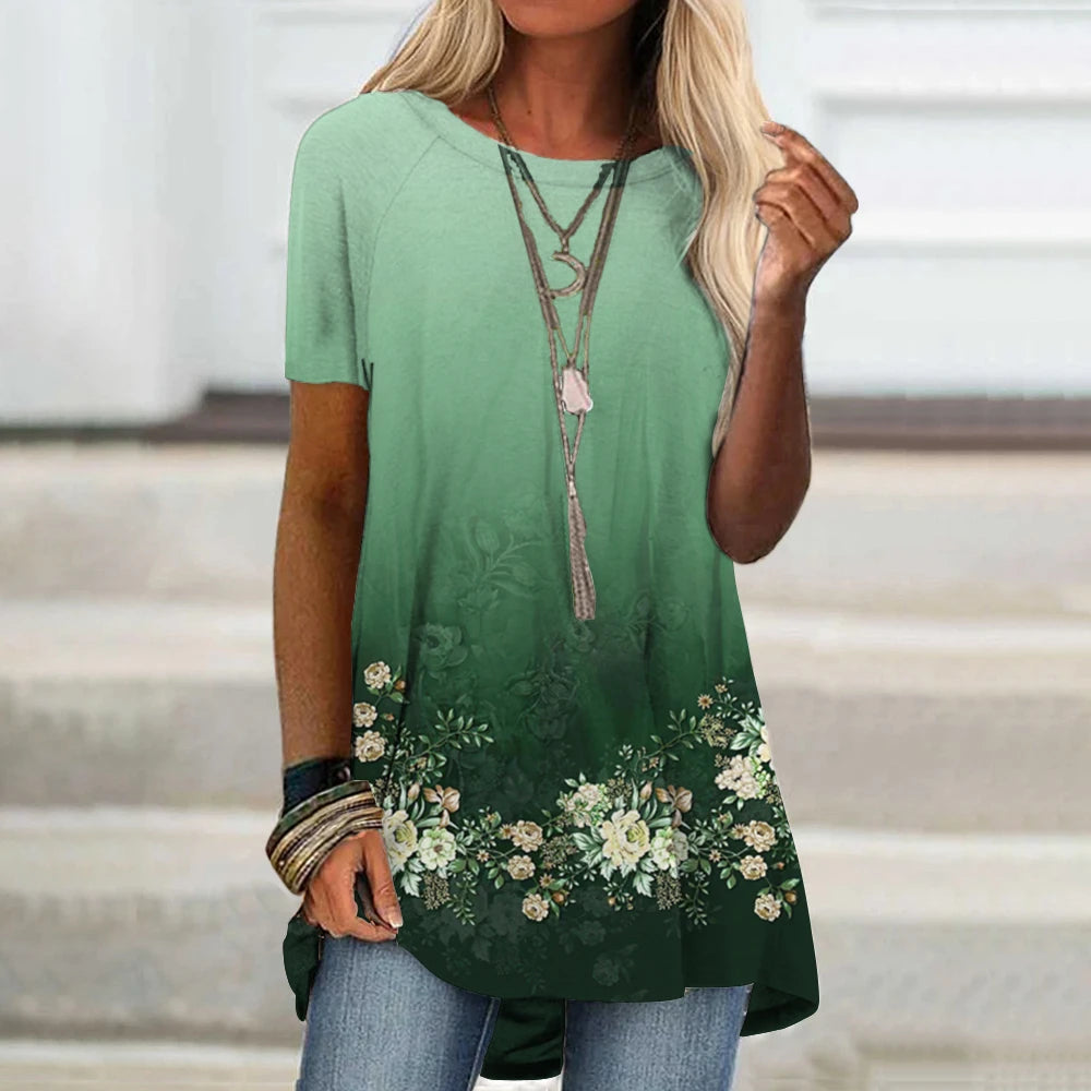 Women's Floral Print Top - A Casual Chic Must-Have for Summer Style - The Little Market Shop