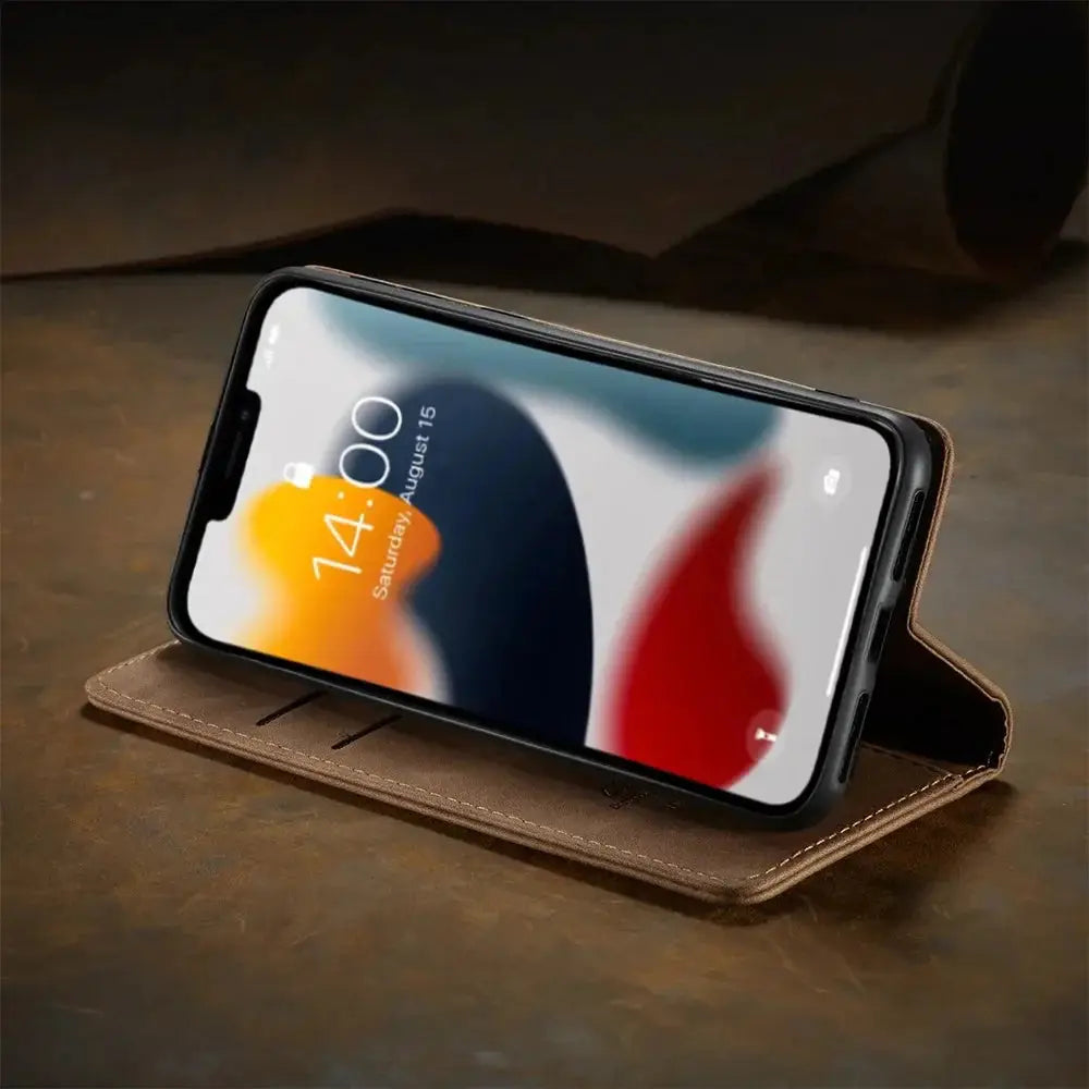 Matte Leather Flip Cover for iPhone 7 8 11 15 XR Sophisticated Style and Ultimate Protection - The Little Market Shop