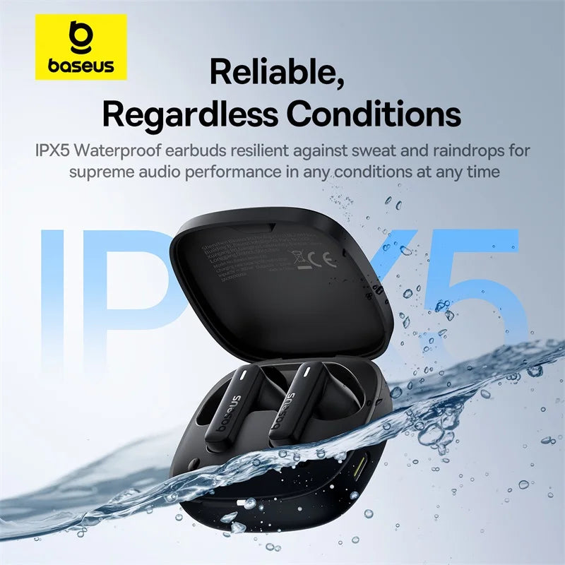 Baseus Bowie E19 Wireless Earphones Bluetooth 5.3 Big Bass 12mm Drivers IPX5 Waterproof Earbuds 33Hrs Battery Life Headphones - The Little Market Shop