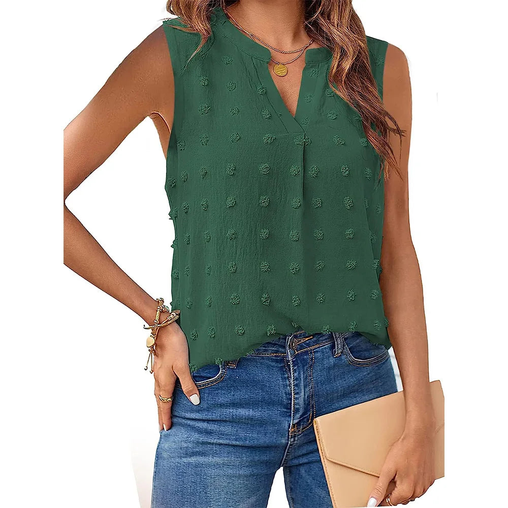 Women's Summer Tank Top | Sleeveless V Neck Corset Shirt Dressy Casual T-Shirt - The Little Market Shop