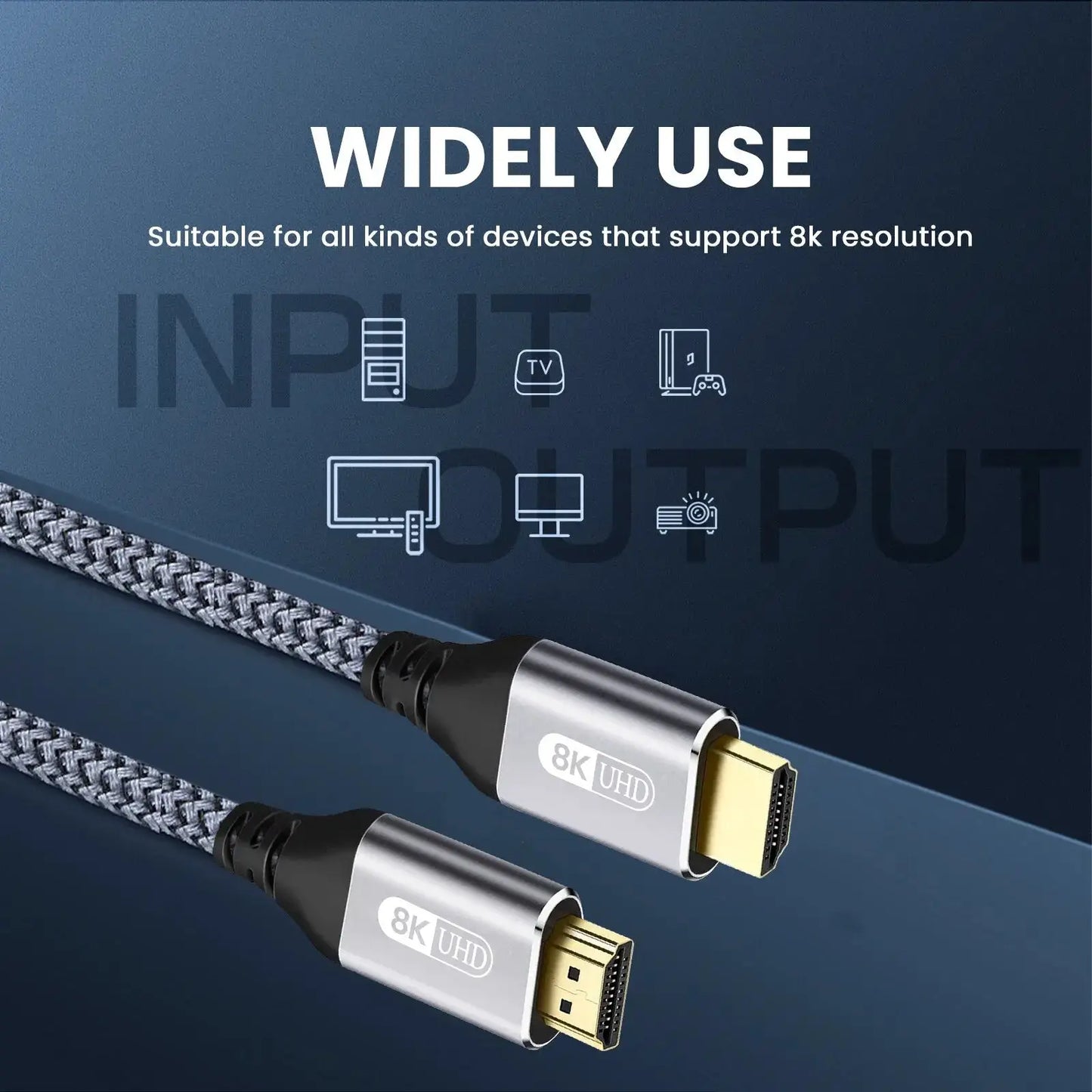 HDMI 2.1 Cable HDMI Cord 8K 60Hz 4K 120Hz 48Gbps EARC ARC HDCP Ultra High Speed HDR for HD TV Laptop Projector PS4 PS5 - The Little Market Shop