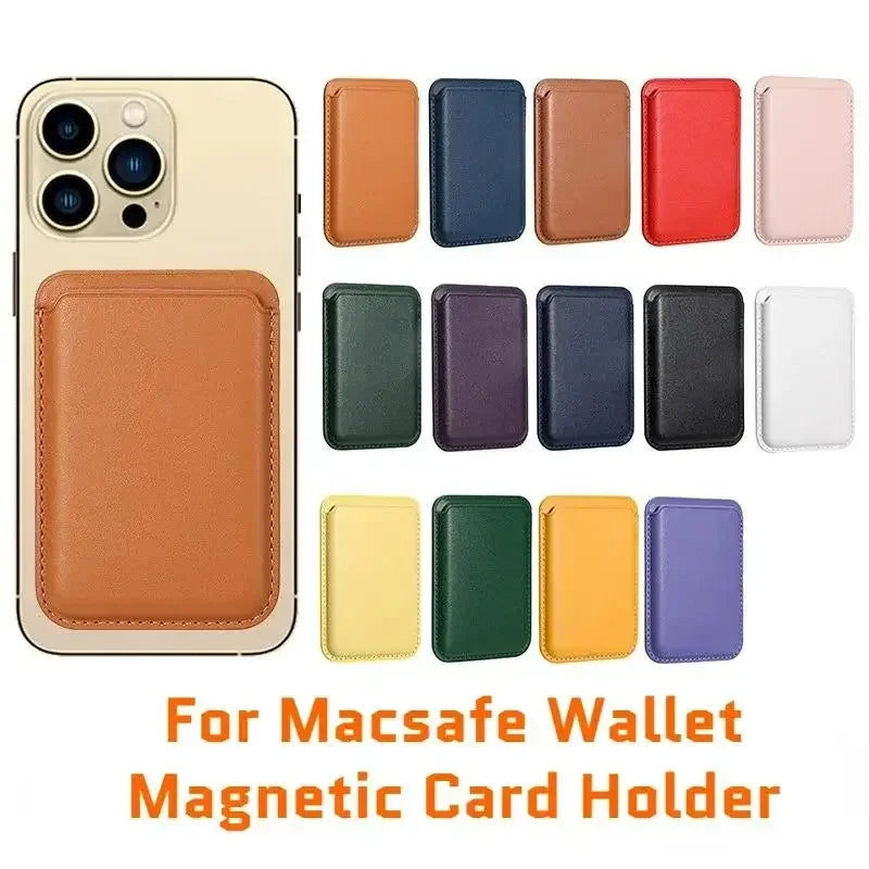 MagSafe Magnetic Card Wallet for iPhone – Slim Snap-On Leather Card Holder