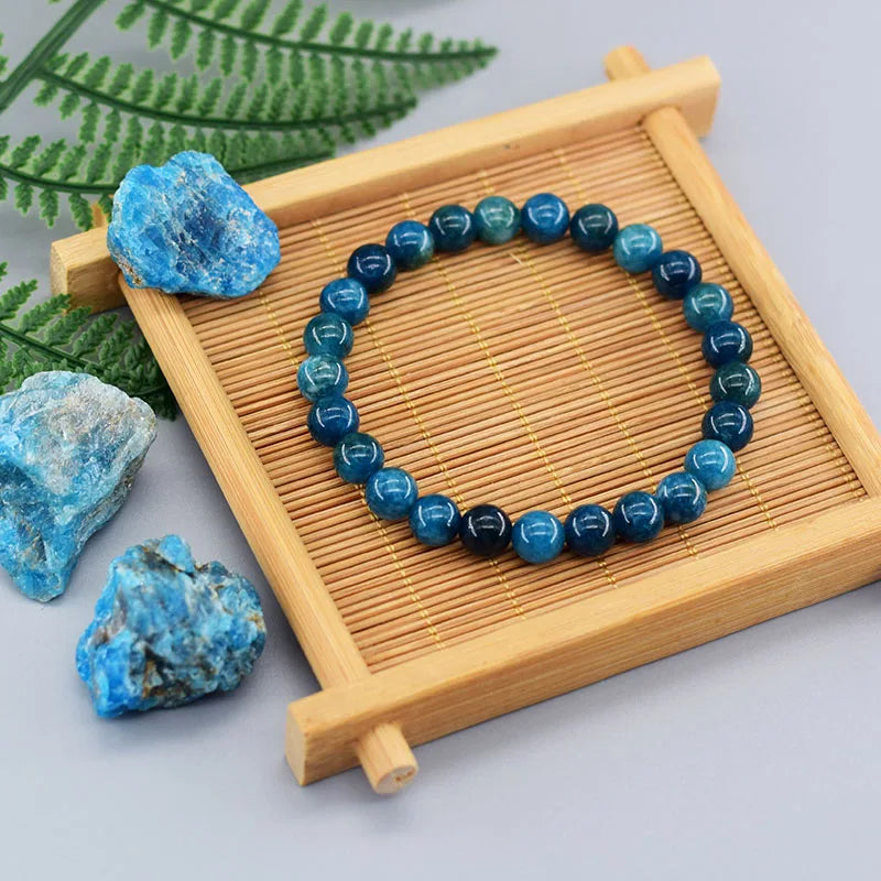 Reiki-Infused Blue Apatite Beads Bracelets - Stimulate Circulation and Boost Health Naturally - The Little Market Shop