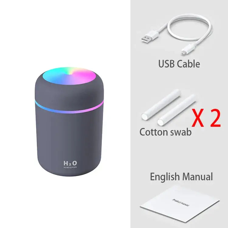 300ml Portable Mini USB Aroma Diffuser - Ideal for Bedroom, Home, Car & Office Atmosphere Enhancement! - The Little Market Shop