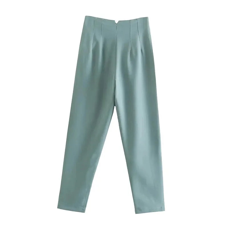 High Waist Formal Office Pants for Women - Slim Fit Pencil Trousers - The Little Market Shop