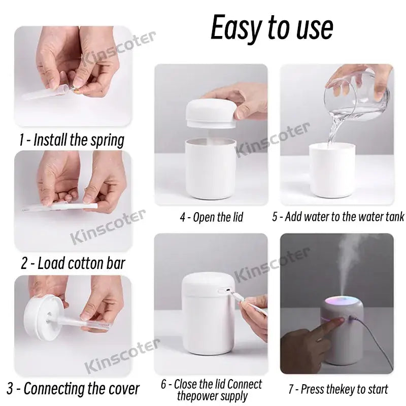 300ml Portable Mini USB Aroma Diffuser - Ideal for Bedroom, Home, Car & Office Atmosphere Enhancement! - The Little Market Shop