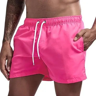 Quick-Dry Men's Swim Trunks with Drawstring Waist and Pockets - The Little Market Shop