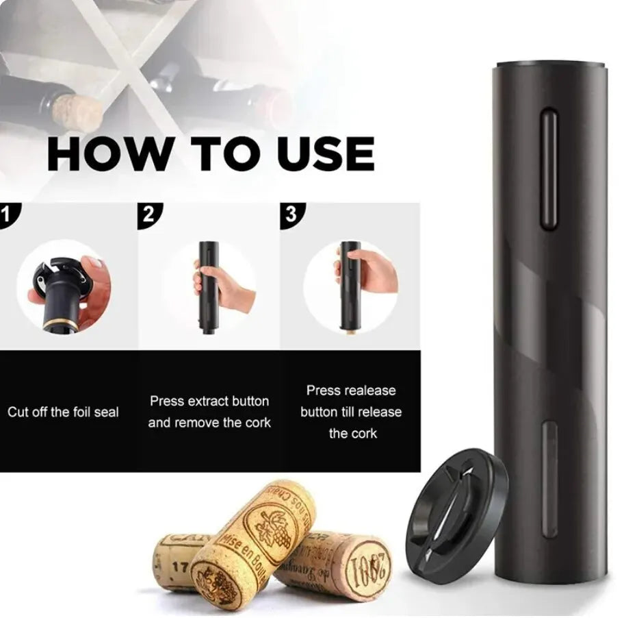 Electric Wine Opener - Effortless Corkscrew for Red Wine - The Little Market Shop