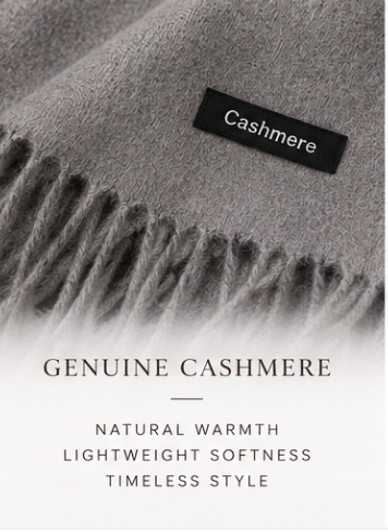 Red & Grey Cashmere Scarf for Women – Soft Winter Wrap