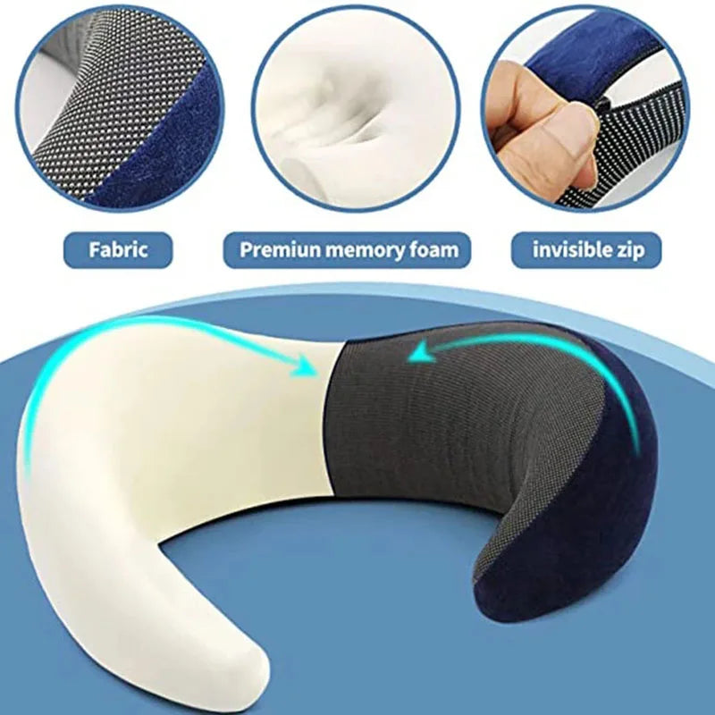 Memory Foam Neck Pillow - Ultimate Travel Comfort - The Little Market Shop