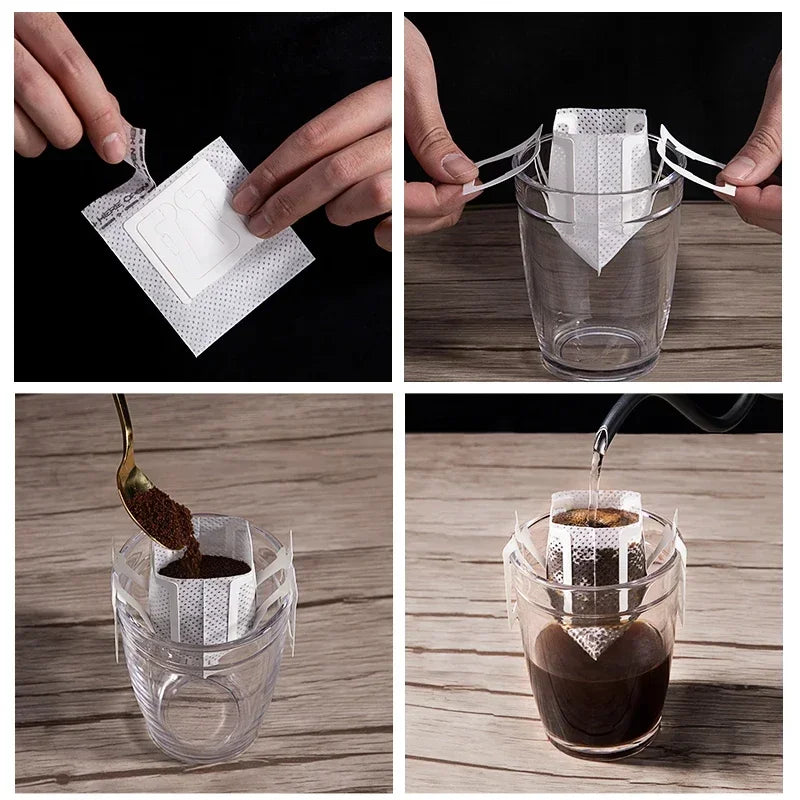 Convenient Disposable Drip Coffee Filter Bags - 20/50/100pcs Coffee Filter Paper Bags - The Little Market Shop