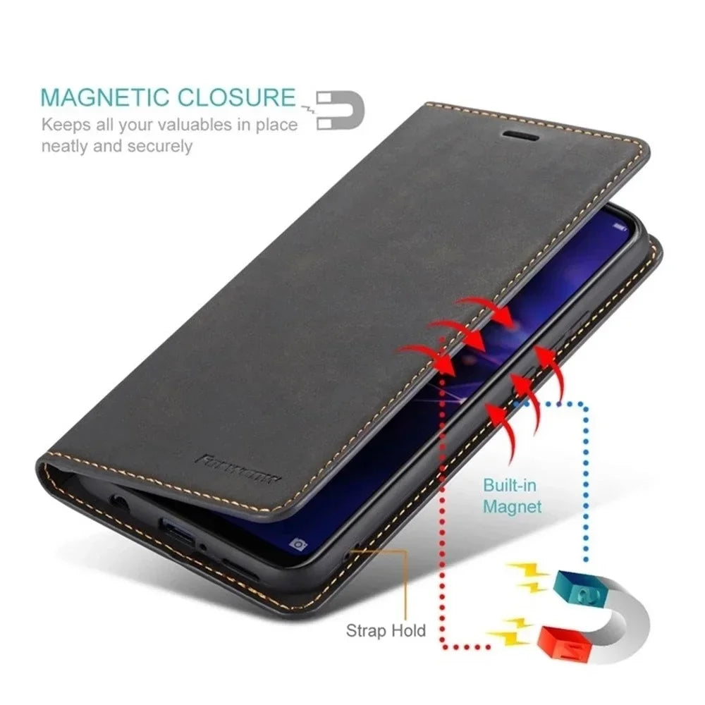 Wallet Leather Case for Samsung Galaxy S24 S23 S22 S21 S20 FE Ultra Plus S10 S9 S8 Plus A25 A52s Flip Cover - The Little Market Shop
