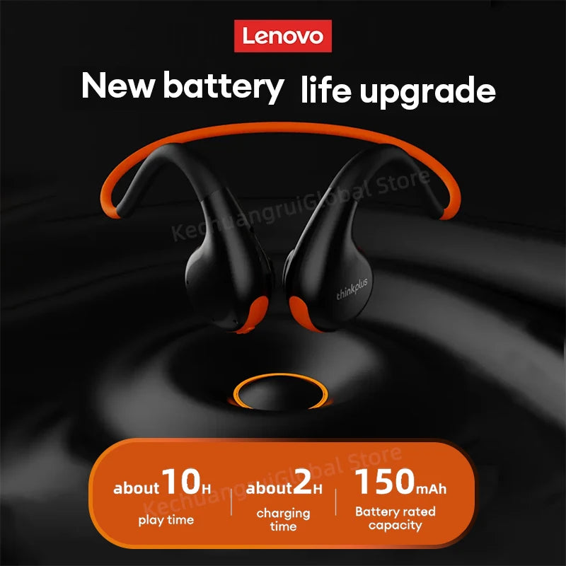 Lenovo X7 bone conduction headphones with orange accents