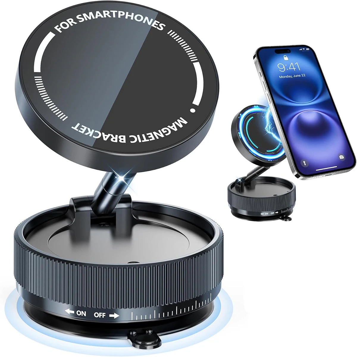 Magnetic Foldable Phone Stand & Car Mount – Compact MagSafe Grip Anywhere