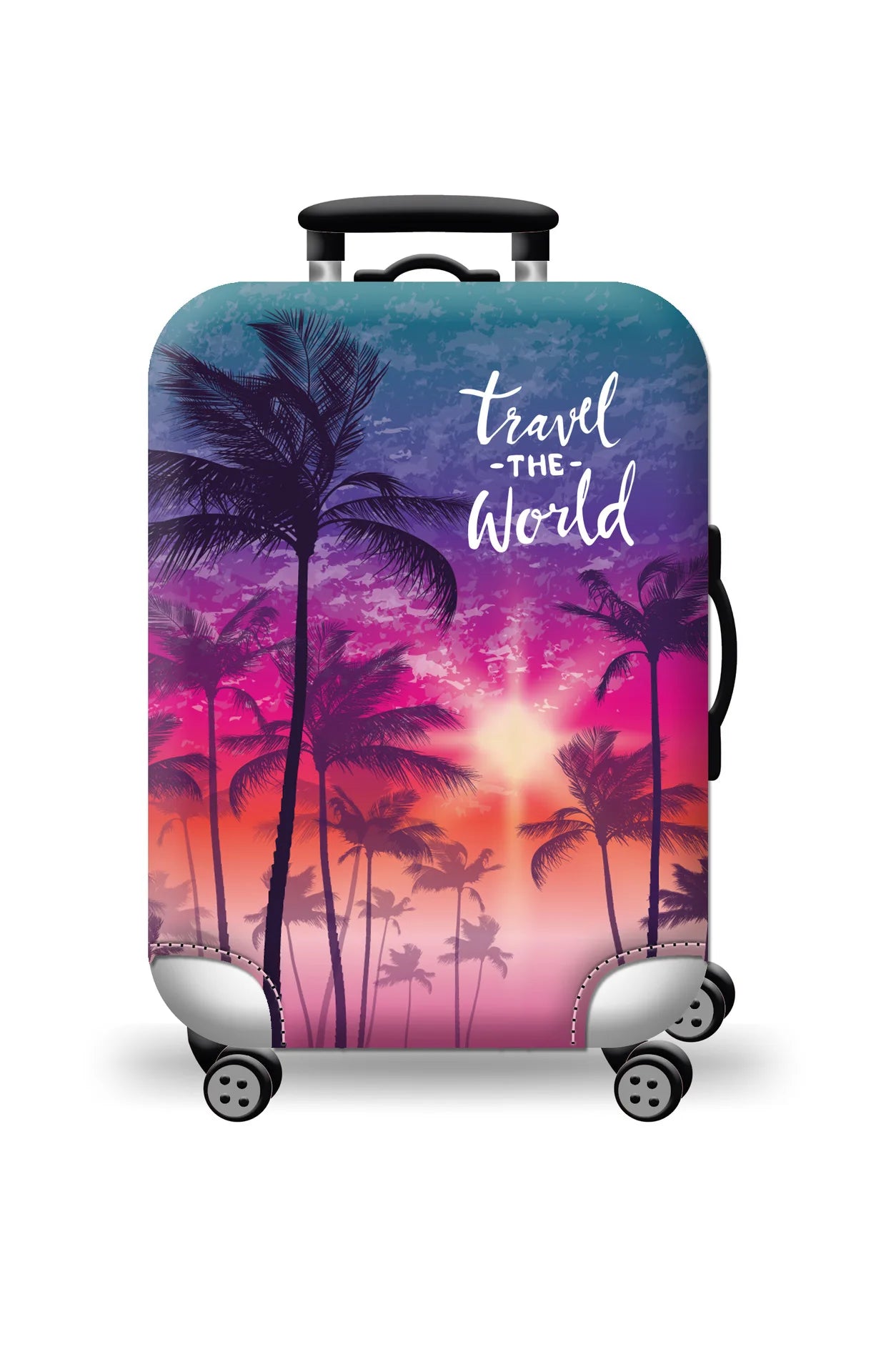 Protect Your Luggage in Style with Our Durable World Map Luggage Cover - The Little Market Shop