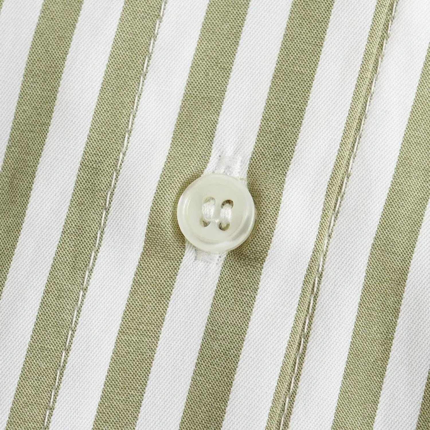 Loose Green Stripe Print Blouse – Single Breasted Casual Shirt Top - The Little Market Shop