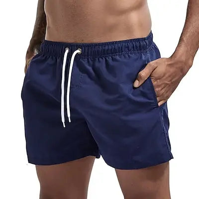 Quick-Dry Men's Swim Trunks with Drawstring Waist and Pockets - The Little Market Shop