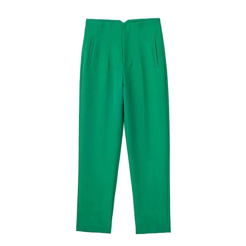 High Waist Formal Office Pants for Women - Slim Fit Pencil Trousers - The Little Market Shop