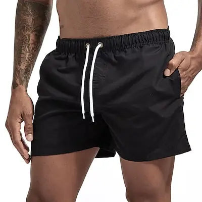 Quick-Dry Men's Swim Trunks with Drawstring Waist and Pockets - The Little Market Shop