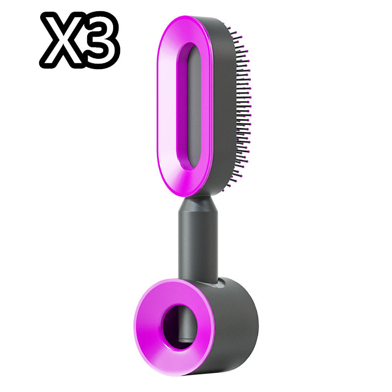 Self-Cleaning Hair Brush – Anti-Static, Scalp Massage & Easy Detangling