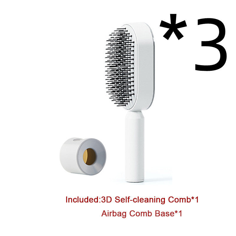 Self-Cleaning Hair Brush – Anti-Static, Scalp Massage & Easy Detangling - The Little Market Shop