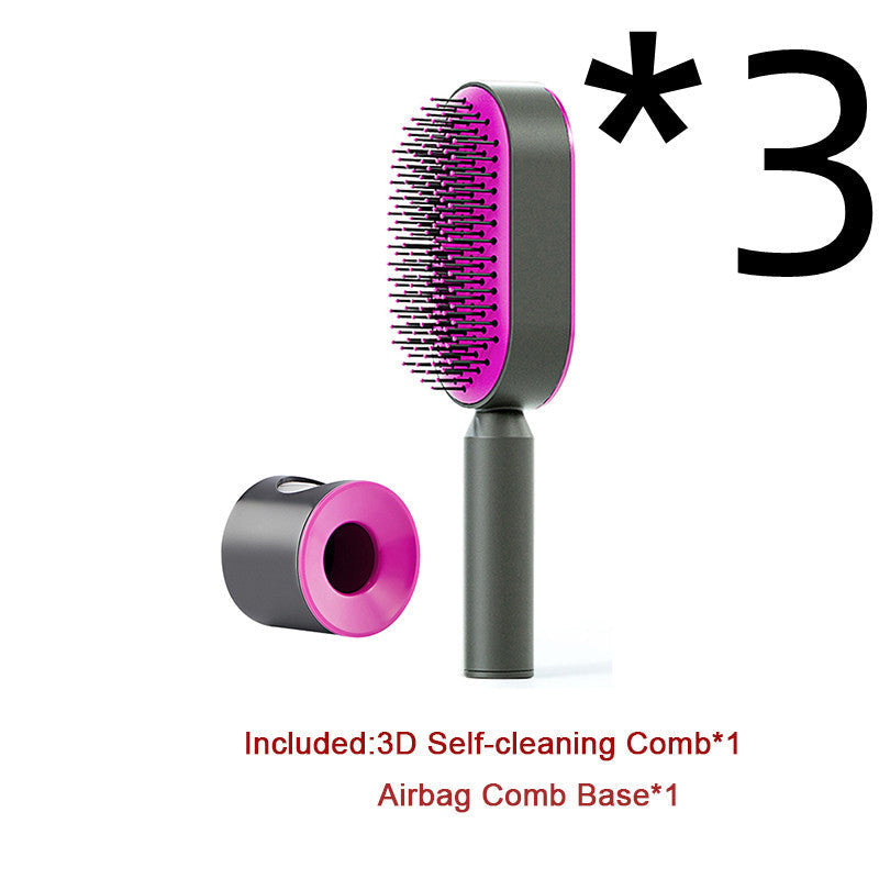 Self-Cleaning Hair Brush – Anti-Static, Scalp Massage & Easy Detangling - The Little Market Shop