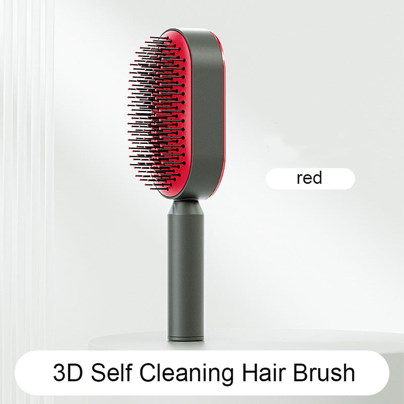 Self-Cleaning Hair Brush – Anti-Static, Scalp Massage & Easy Detangling - The Little Market Shop