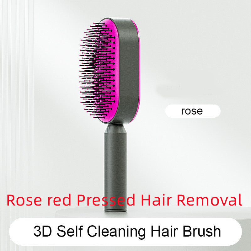 Self-Cleaning Hair Brush – Anti-Static, Scalp Massage & Easy Detangling - The Little Market Shop