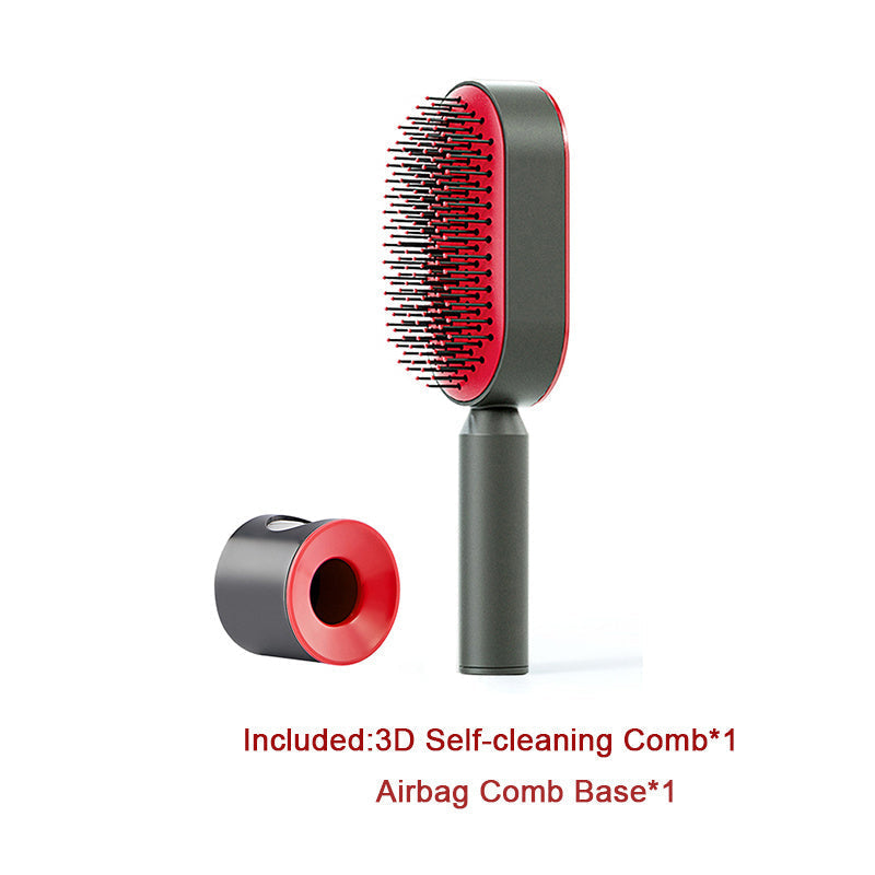Self-Cleaning Hair Brush – Anti-Static, Scalp Massage & Easy Detangling - The Little Market Shop