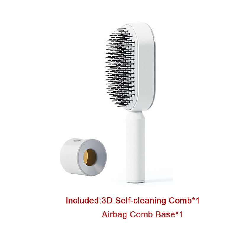 Self-Cleaning Hair Brush – Anti-Static, Scalp Massage & Easy Detangling - The Little Market Shop