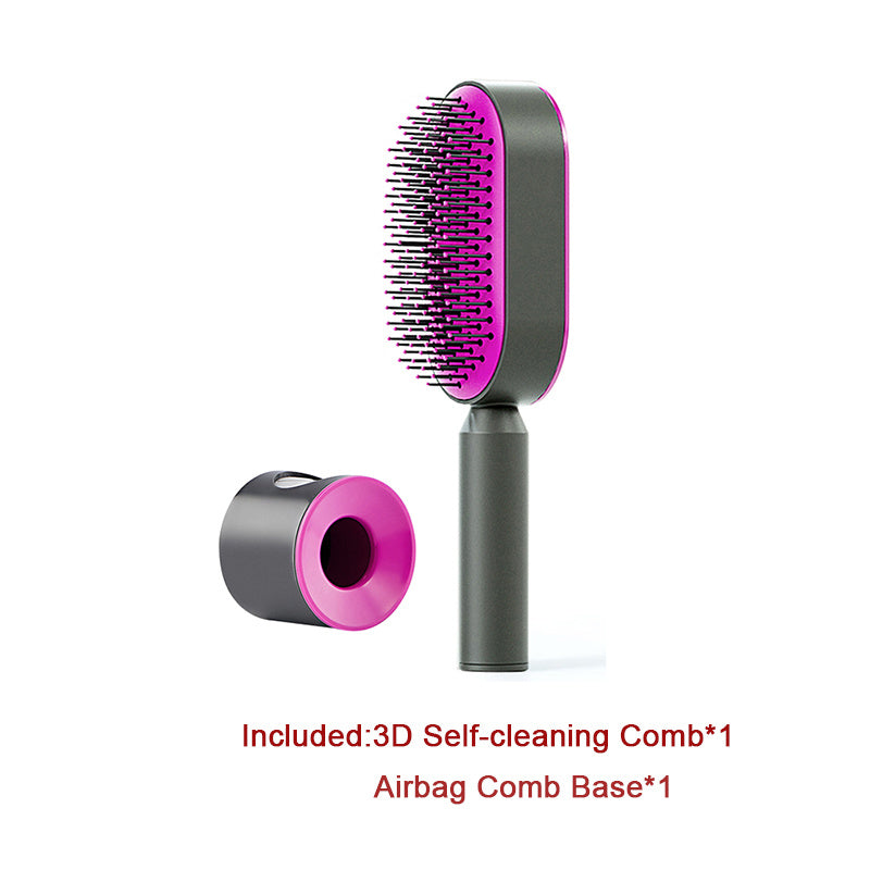 Self-Cleaning Hair Brush – Anti-Static, Scalp Massage & Easy Detangling - The Little Market Shop