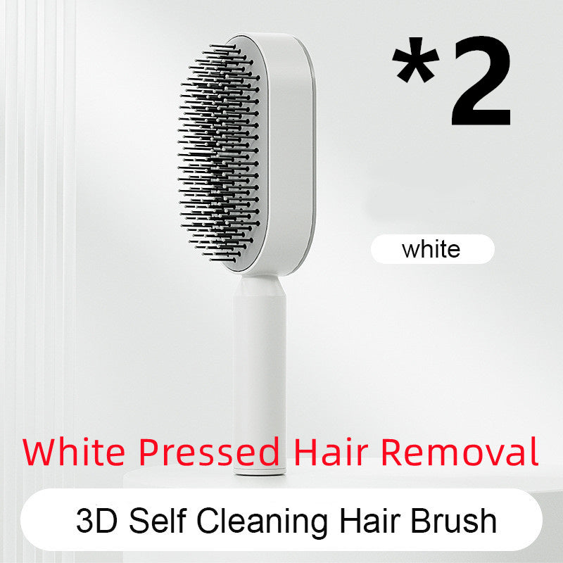 Self-Cleaning Hair Brush – Anti-Static, Scalp Massage & Easy Detangling - The Little Market Shop