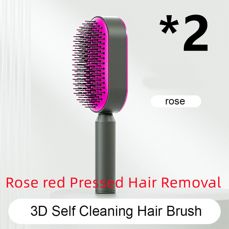 Self-Cleaning Hair Brush – Anti-Static, Scalp Massage & Easy Detangling - The Little Market Shop