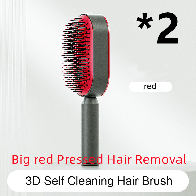 Self-Cleaning Hair Brush – Anti-Static, Scalp Massage & Easy Detangling - The Little Market Shop