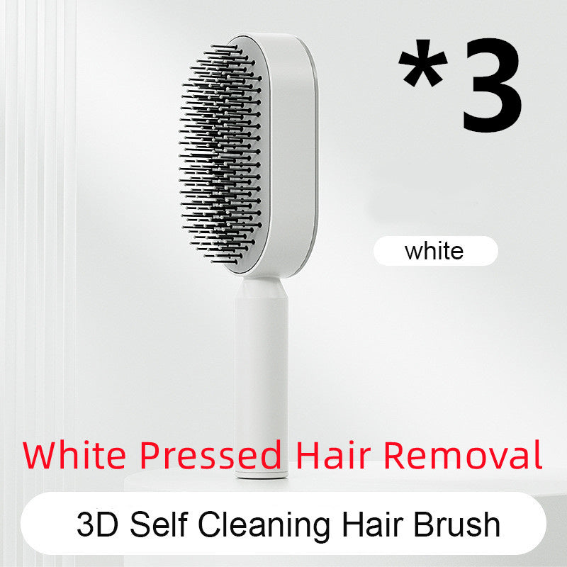 Self-Cleaning Hair Brush – Anti-Static, Scalp Massage & Easy Detangling - The Little Market Shop