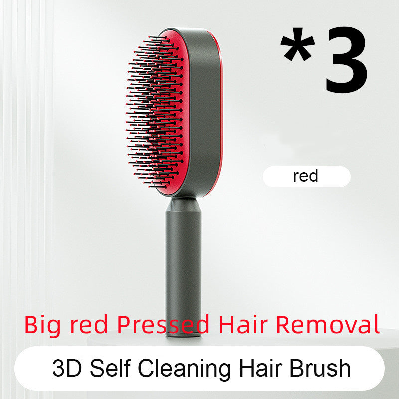 Self-Cleaning Hair Brush – Anti-Static, Scalp Massage & Easy Detangling