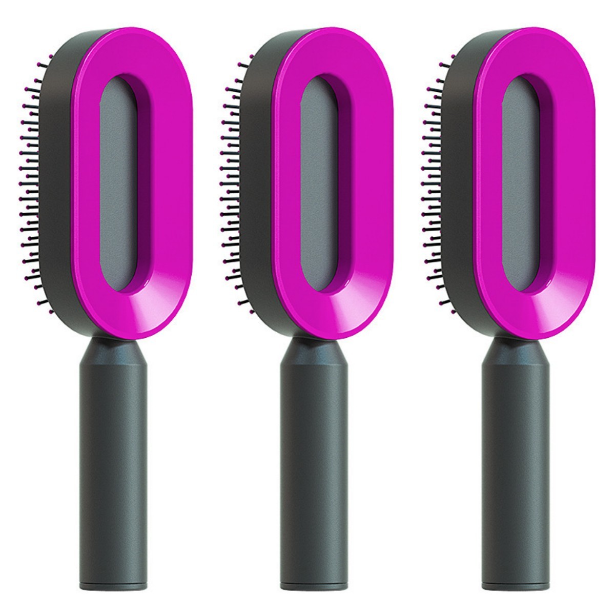 Self-Cleaning Hair Brush – Anti-Static, Scalp Massage & Easy Detangling