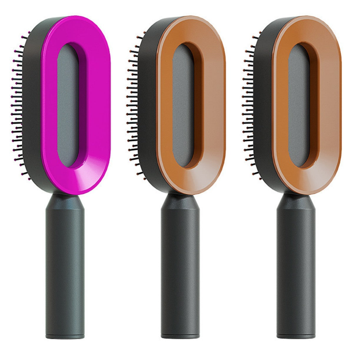 Self-Cleaning Hair Brush – Anti-Static, Scalp Massage & Easy Detangling