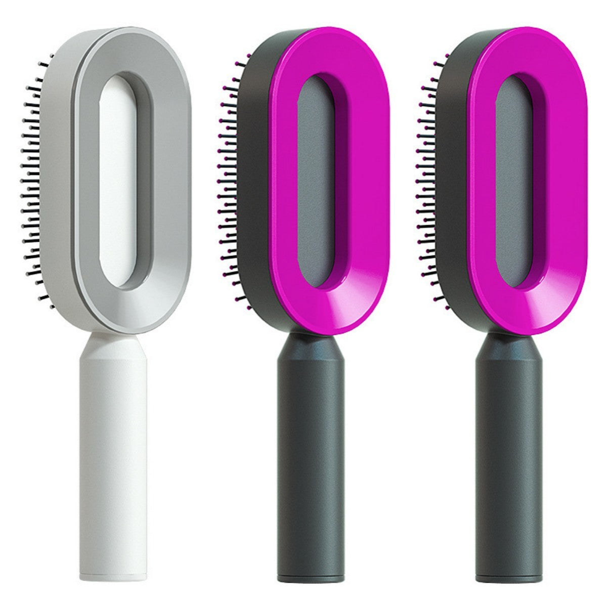 Self-Cleaning Hair Brush – Anti-Static, Scalp Massage & Easy Detangling