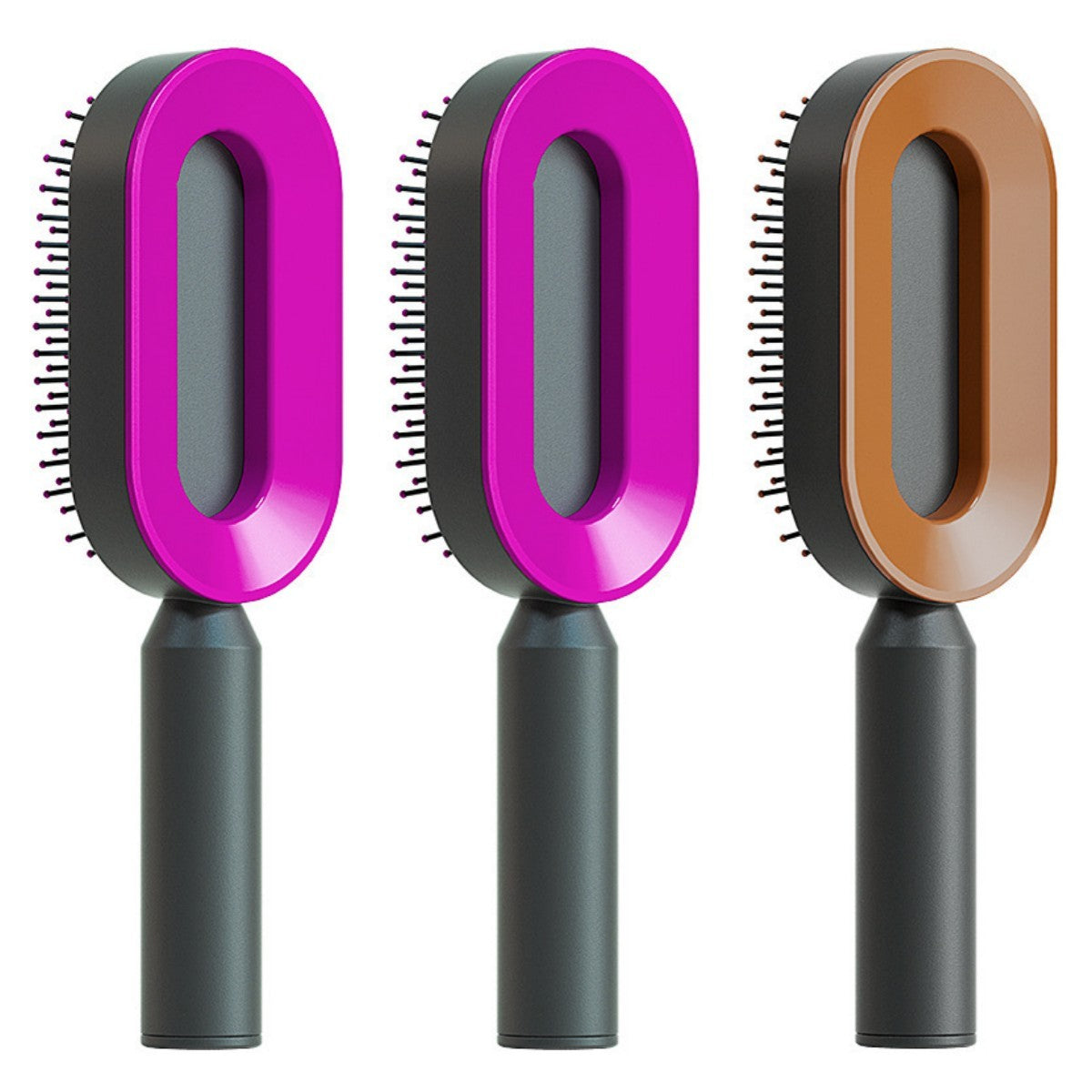 Self-Cleaning Hair Brush – Anti-Static, Scalp Massage & Easy Detangling